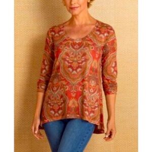Soft Surroundings Spice Market Top Floral Spice Sz S